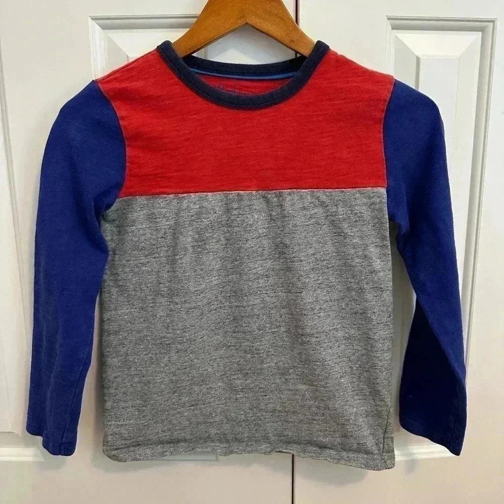 Mini Boden Boys' Long Sleeve Color Block Shirt Size 9-10 years